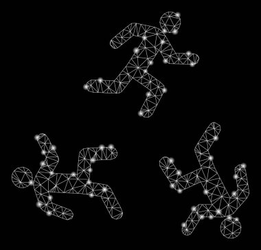 Flaş Spotlar ile Erkek Dolaşım Koşu Flare Örgü Tel Çerçeve