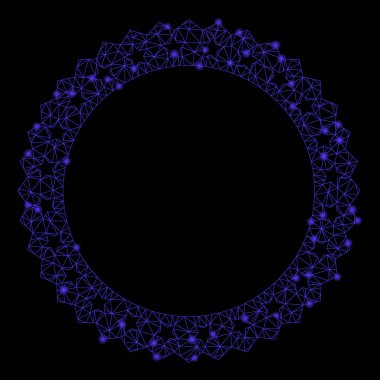 Işık Lekeleri ile Flare Mesh 2d Yıldızlı Rozet Yuvarlak Çerçeve