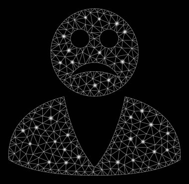 Parlak Örgü 2d İşaret fişek spotları ile Sad Kullanıcı