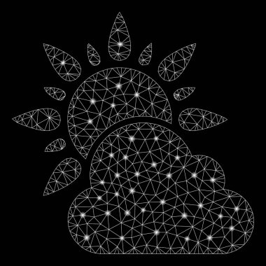 Flare Mesh Karkas Güneş ve Bulut Hava Parlama Noktalar ile