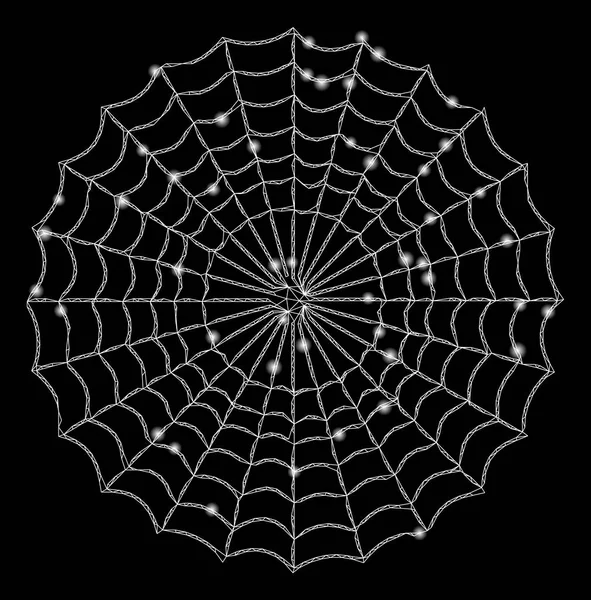 Flare πλέγμα 2D αράχνη Ιστού με φωτοβολίδες κηλίδες — Διανυσματικό Αρχείο