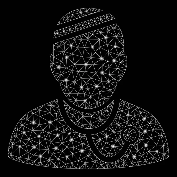 Flash Spotlar ile Parlayan Örgü Karkas Hasta Hekim