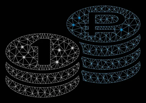 Işık Noktalar ile Parlak Örgü Tel Çerçeve Rouble Sikke Yığınları
