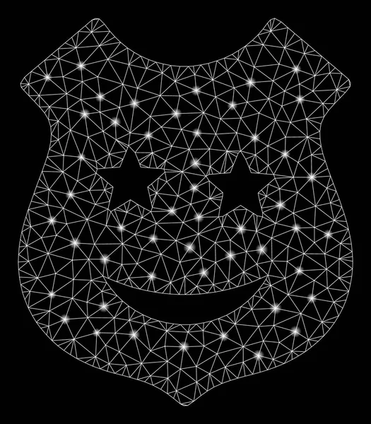 Işık Noktalar ile Parlak Örgü Ağ Smile Polis Kalkanı