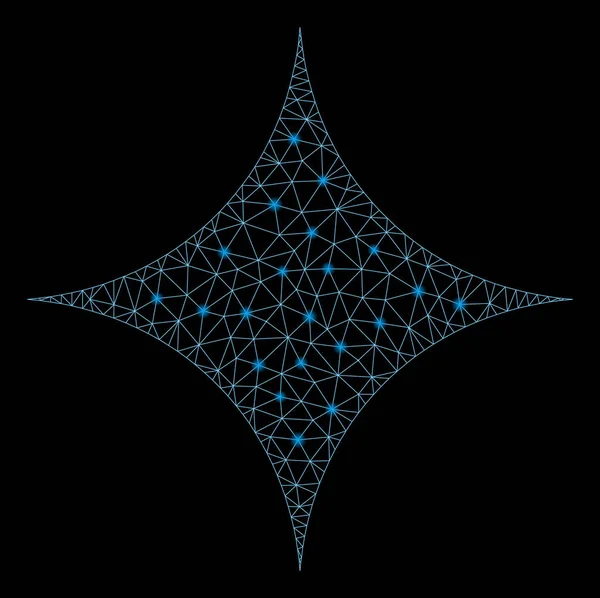 Flaş Spotlar ile Flare Örgü Tel Çerçeve Sparcle Star