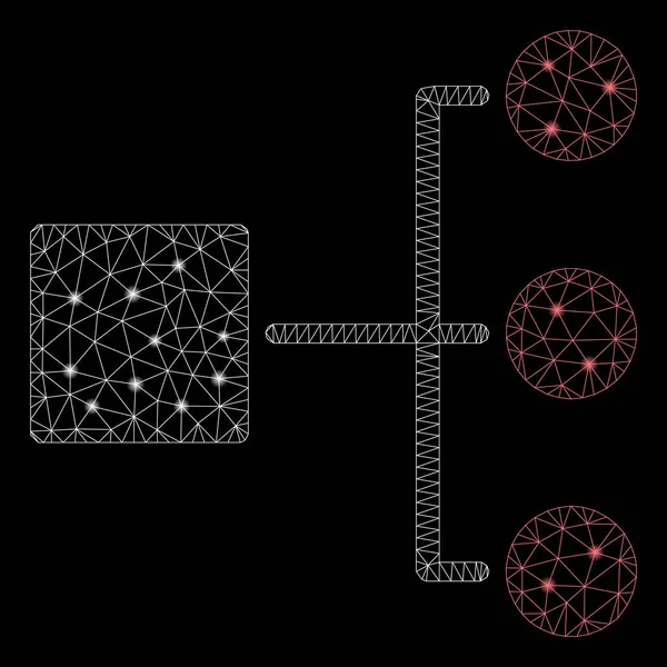 Flare Mesh Network Structure Diagram with Flare Spots — Stock Vector