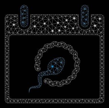 Işık Lekeleri ile Flare Örgü Tel Çerçeve Sperm Tohumlama Takvim Günü