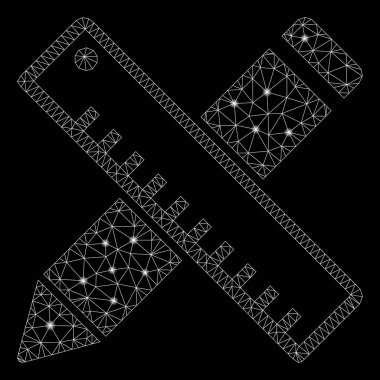 Flash Spotlu Parlak Örgü Ağ Kalemi ve Cetvel Tasarım Araçları