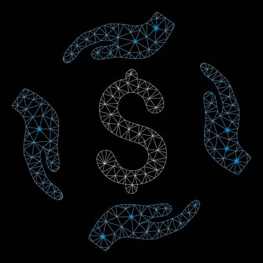 Işık Lekeleri ile Parlayan Mesh 2d Para Bakım Eller