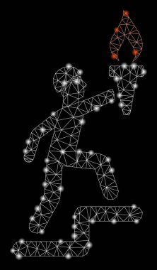 Flare Mesh Ağ Asker Flare Spotlar ile Meşale ile Tırmanma