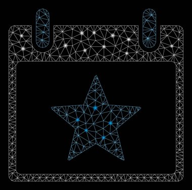 Flare Örgü Tel Çerçeve Yıldız Takvim Günü Flare Spotlar ile