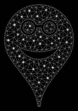 Işık Noktalar ile Parlak Örgü Karkas Gözlük Gülen Harita Marker