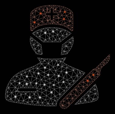 Parlama Noktalar ile Parlak Örgü Ağ Cerrah