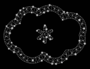 Parlama Noktalar ile Parlayan Örgü Tel Çerçeve Kar