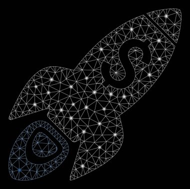 Parlama Noktalar ile Parlak Örgü Karkas Başlangıç Roket Fırlatma