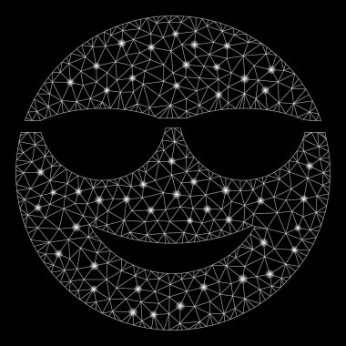 Flash Spotlar ile Parlayan Örgü Ağ Güneş Gözlüğü Smiley