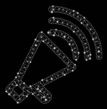 Flaş Spotlu Parlayan Örgü Tel Çerçeve Megafon