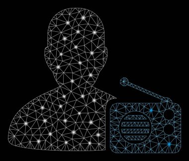 Flare Mesh Ağ Radyo Dictor Flare Noktalar ile