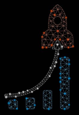Parlak Örgü Karkas Başarı Girişim Işık Spotları ile Start