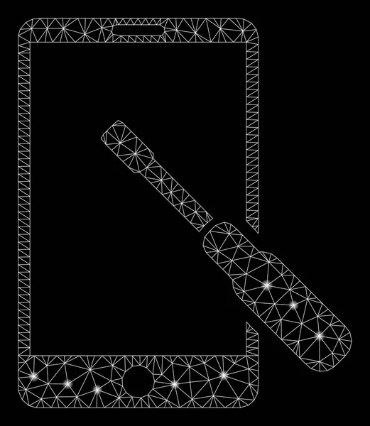 Flash Spotlu Parlak Örgü Tel Çerçeve Li telefon tornavida