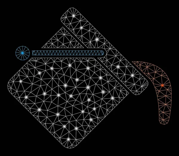 Parlama Noktalar ile Parlak Örgü Ağ Boya Renk Kovası