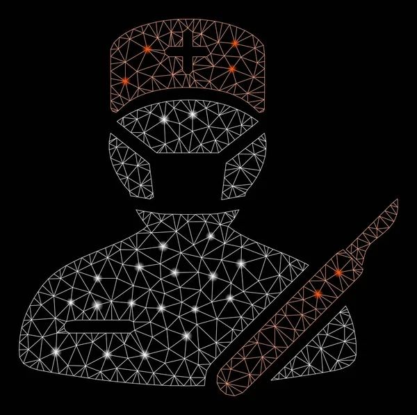 Parlama Noktalar ile Parlak Örgü Ağ Cerrah