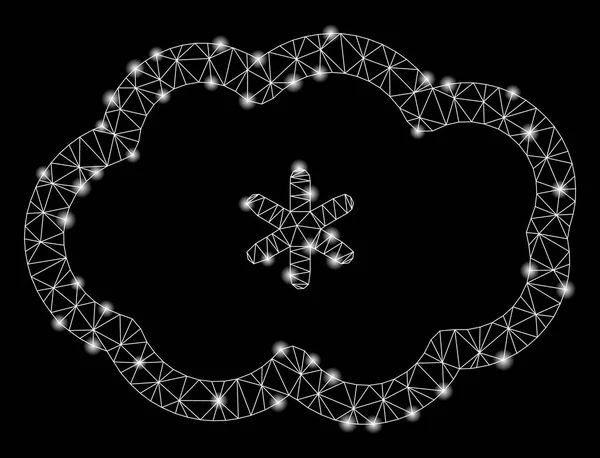 Parlama Noktalar ile Parlayan Örgü Tel Çerçeve Kar