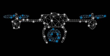 Flare Spotlar ile Parlayan Örgü Ağ Shutter Spy Airdrone