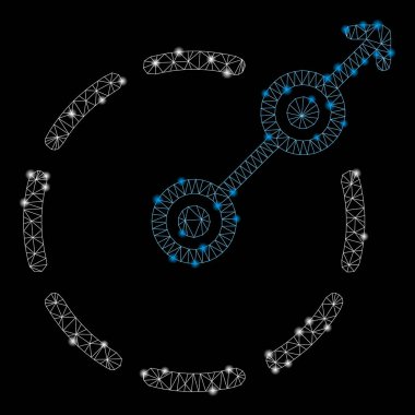 Işık Lekeleri ile Parlak Örgü 2d Yuvarlak Alan Çıkışı