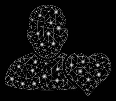 Flash Spotlu Parlayan Örgü Tel Çerçeve Kullanıcı Favorileri Kalp