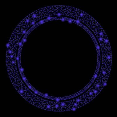 Parlama Noktalar ile Parlak Örgü Tel Çerçeve Yuvarlak Rozet Conta