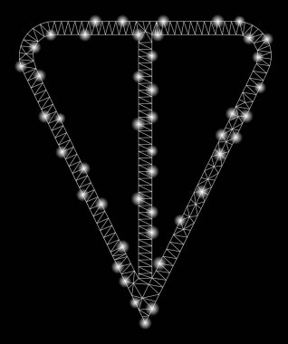 Parlama Spotları ile Parlak Örgü Ağ Ton Para Birimi