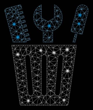 Işık Noktalar ile Parlayan Örgü 2d Araçları Kova