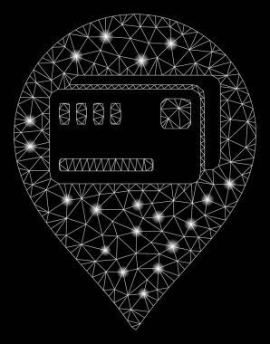 Parlama Noktalar ile Parlak Örgü Ağ Biletleri Harita Marker