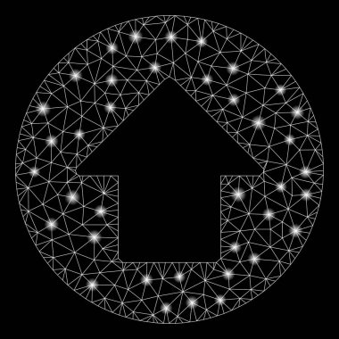 Parlama Noktaları ile Parlak Örgü Tel Çerçeve Yukarı Ok