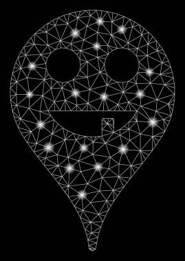 Flash Spotlu Parlak Örgü Karkas Dişsiz Gülen Harita İşaretçisi