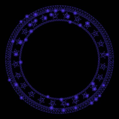 Flare Mesh Karkas Yıldızlı Yuvarlak Çerçeve Parlama Noktalar ile