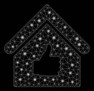 Parlama Noktalar ile Bina kadar Parlayan Örgü Ağ Başparmak