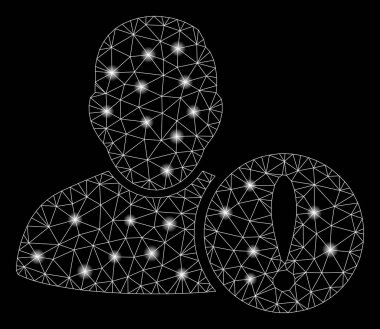 Parlama Noktaları ile Parlak Kafes Ağ Kullanıcı Ünlem