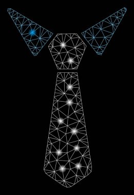 Parlama Noktalar ile Parlak Örgü Karkas Kravat