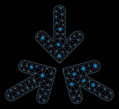 Işık Lekeleri ile Parlayan Örgü Ağ Üçlü Collide Oklar