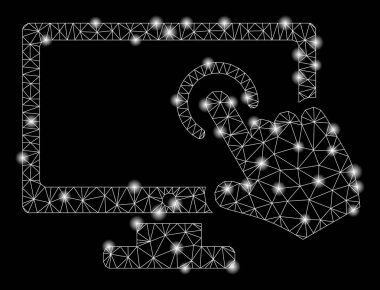 Parlama Noktalar ile Parlak Örgü Karkas Pc Ekran Dokunun