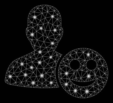 Flare Spotlar ile Parlayan Mesh Ağ Kullanıcı Glad Smiley