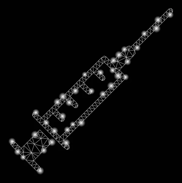 Siringa con cornice a rete metallica con punti di flare — Vettoriale Stock