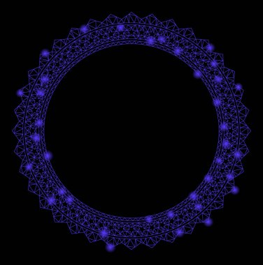 Işık Noktalı Parlak Örgü Karkas Rozet Dairesel Yıldız Çerçevesi