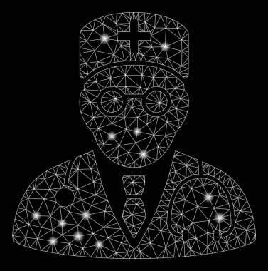 Parlama Noktalar ile Parlak Örgü Tel Çerçeve Hekim