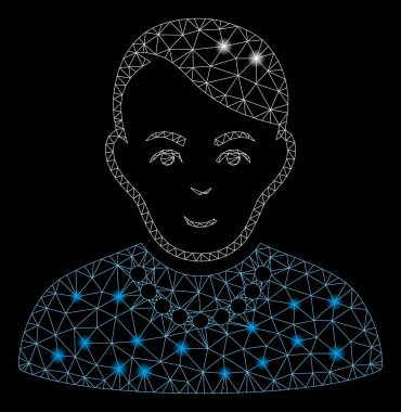 Flash Spotlu Parlak Örgü Tel Çerçeve Trendy Guy