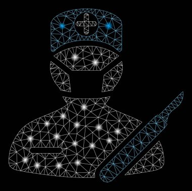 Parlama Noktalar ile Parlak Örgü Tel Çerçeve Cerrahisi