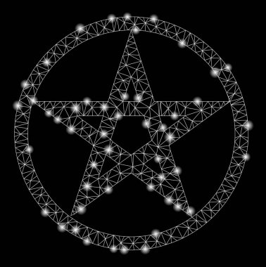 Flaş Spotlu Parlayan Örgü Karkas Yıldız Pentacle