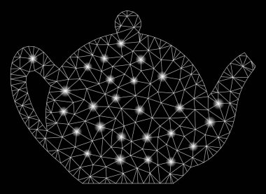 Işık Noktalar ile Flare Örgü Tel Çerçeve Çaydanlık